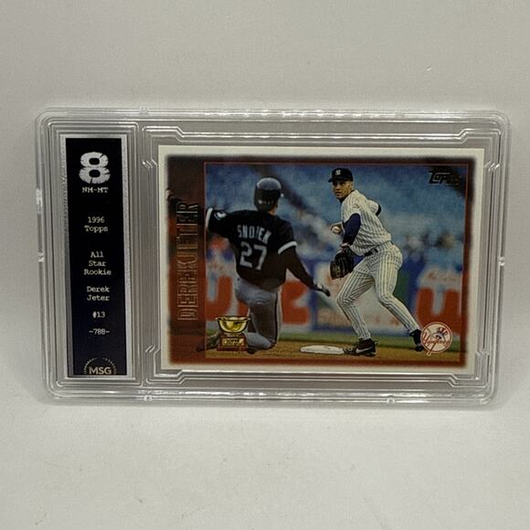 1997 Topps Baseball Card Derek Jeter New York Yankees #13 Graded 8 NM-MT Rookie - Picture 1 of 2
